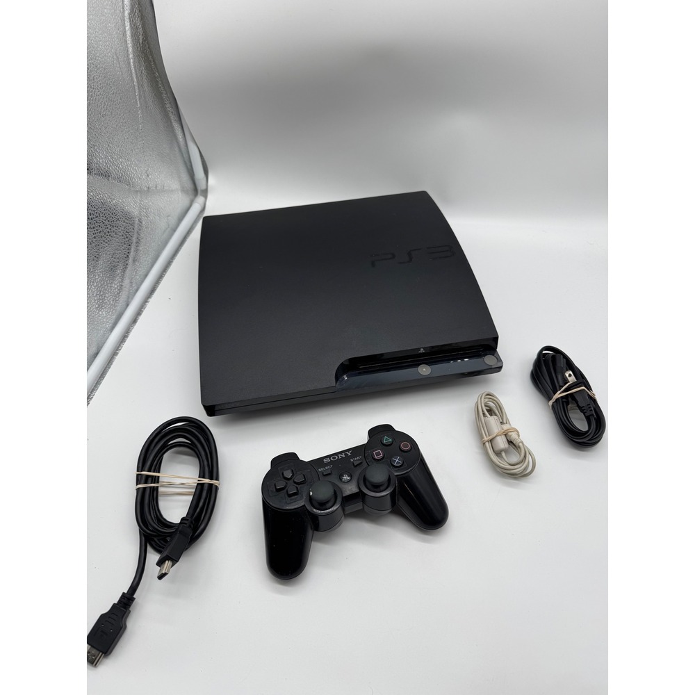 Sony PlayStation 3 PS3 Slim 320GB Charcoal Black Console CECH-2501B Bundle